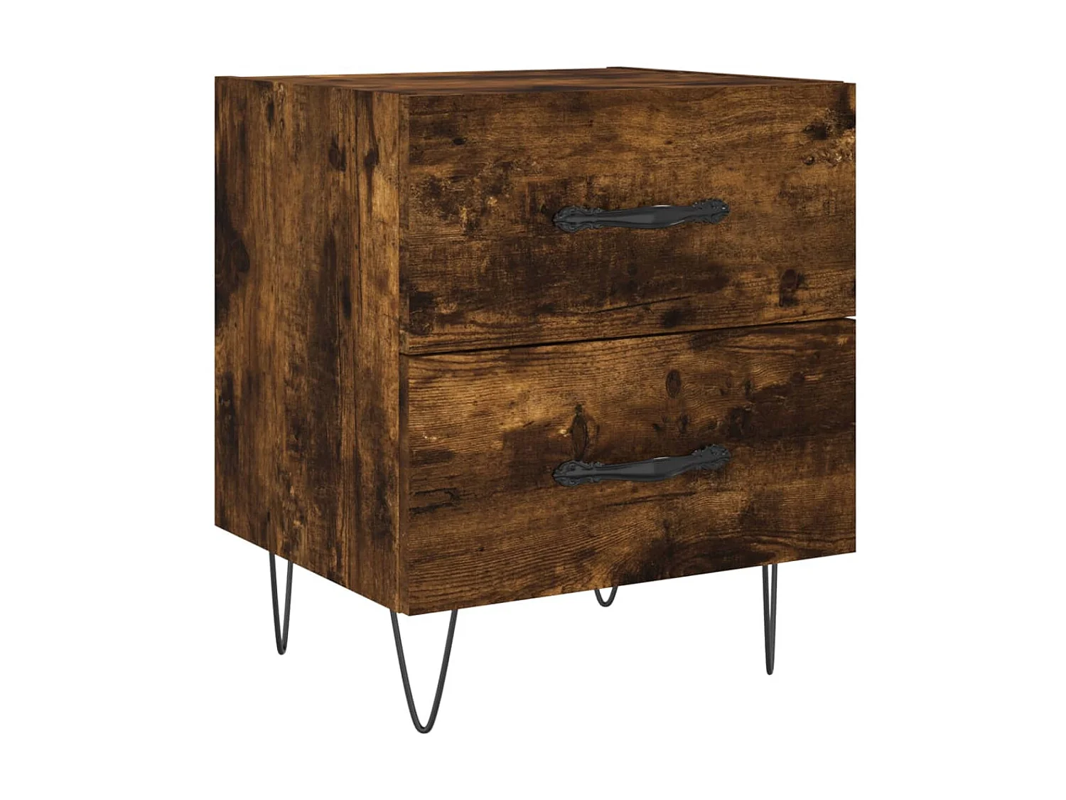 Lot de 2 Tables de chevet chêne fumé 40x35x47,5cm bois d’ingénierie WVGQ1650