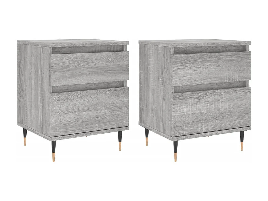 Nachtkastjes 2 st 40x35x50 cm bewerkt hout grijs sonoma eiken NL69914