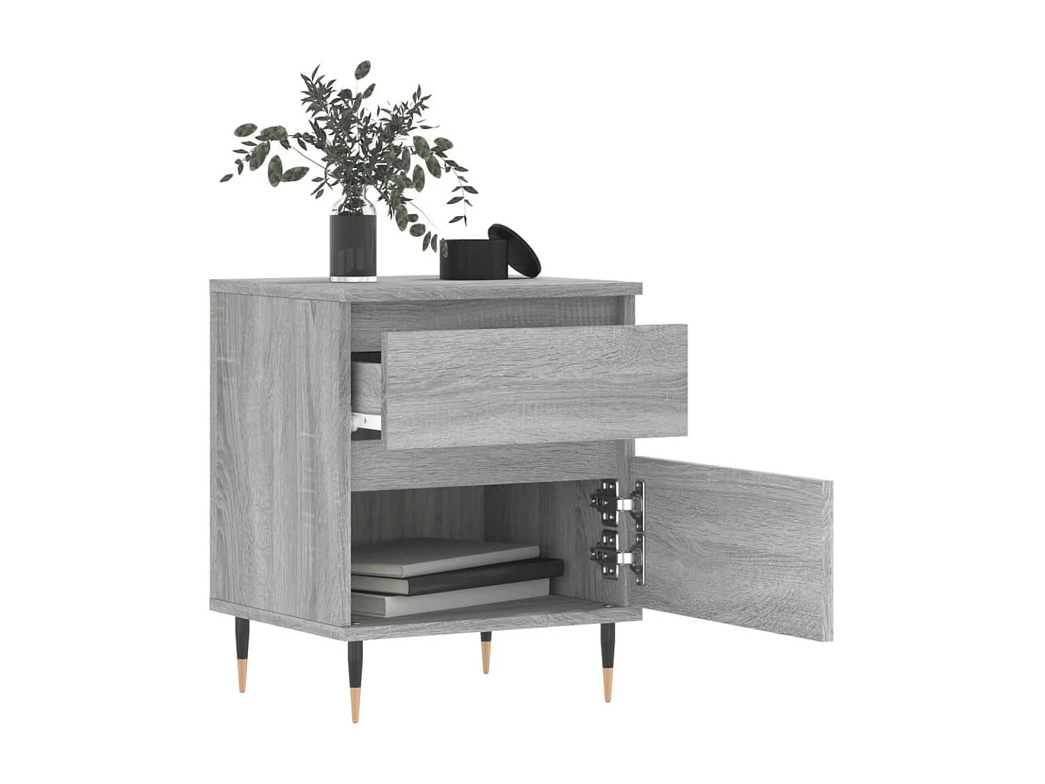 Nachtkastjes 2 st 40x35x50 cm bewerkt hout grijs sonoma eiken NL69914