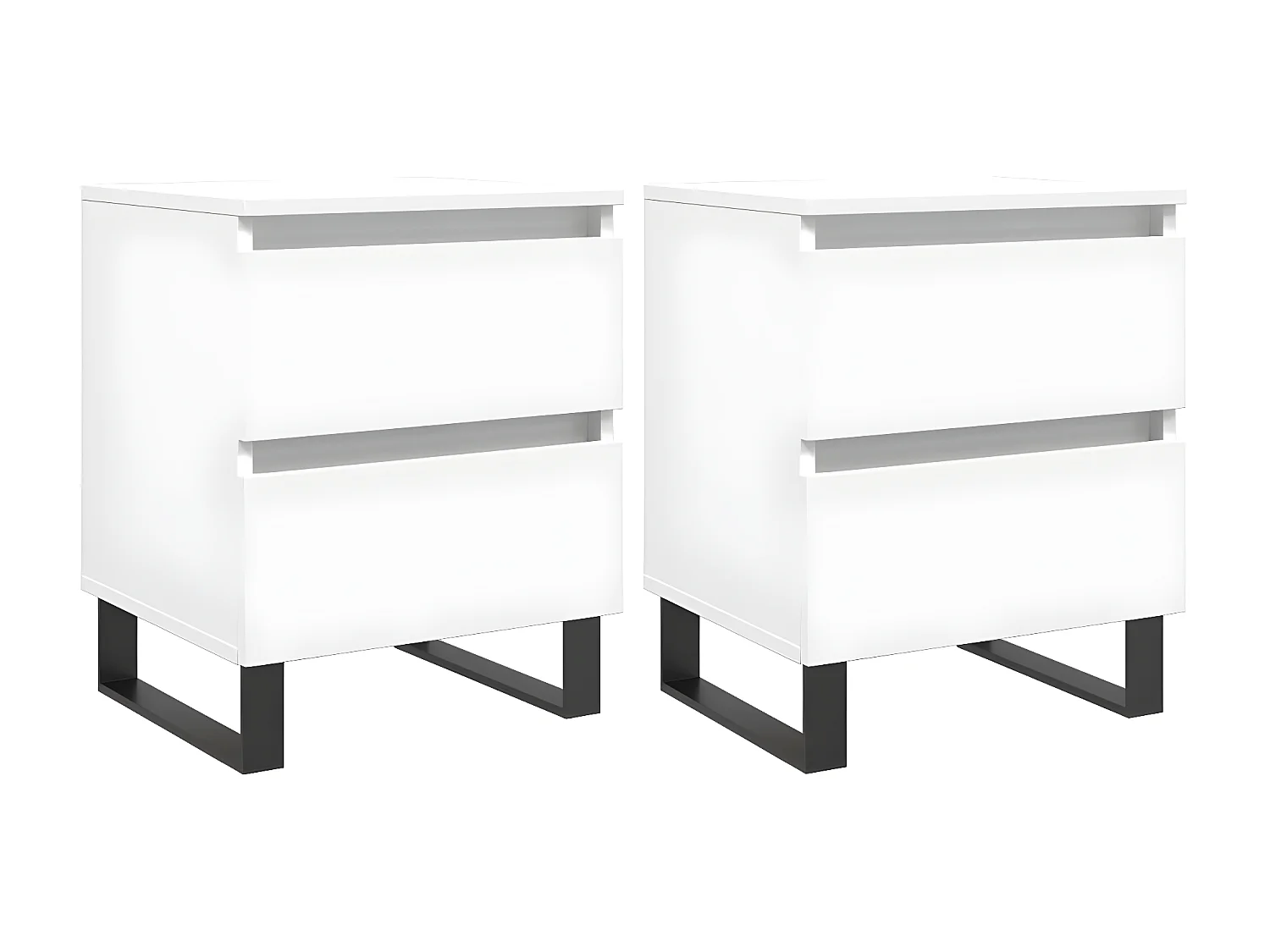 Lot de 2 Tables de chevet blanc 40x35x50 cm bois d’ingénierie WVGQ8107