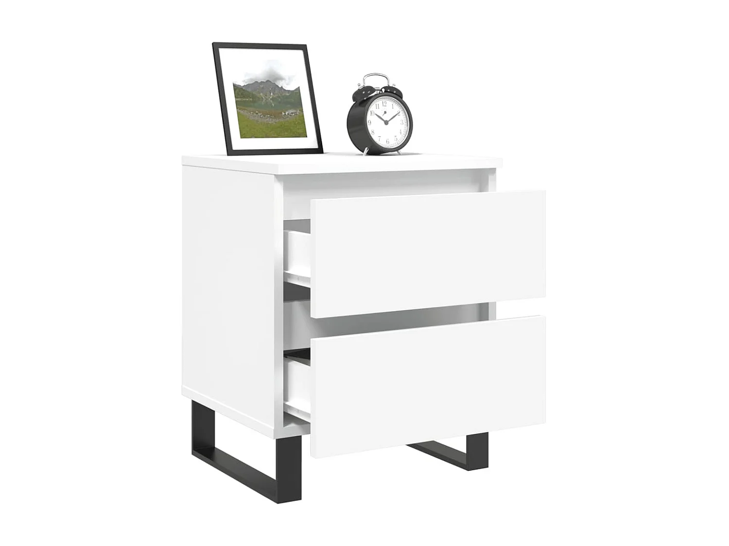 Lot de 2 Tables de chevet blanc 40x35x50 cm bois d’ingénierie WVGQ8107