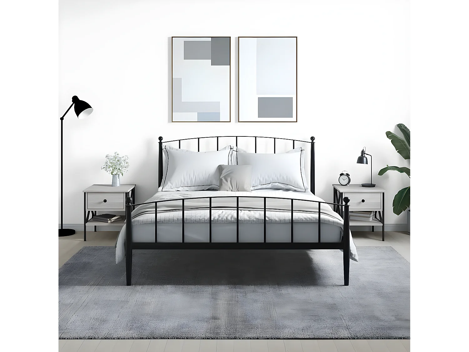 Lot de 2 Tables de chevet sonoma gris 40x42x45 cm bois ingénierie WVGQ1197