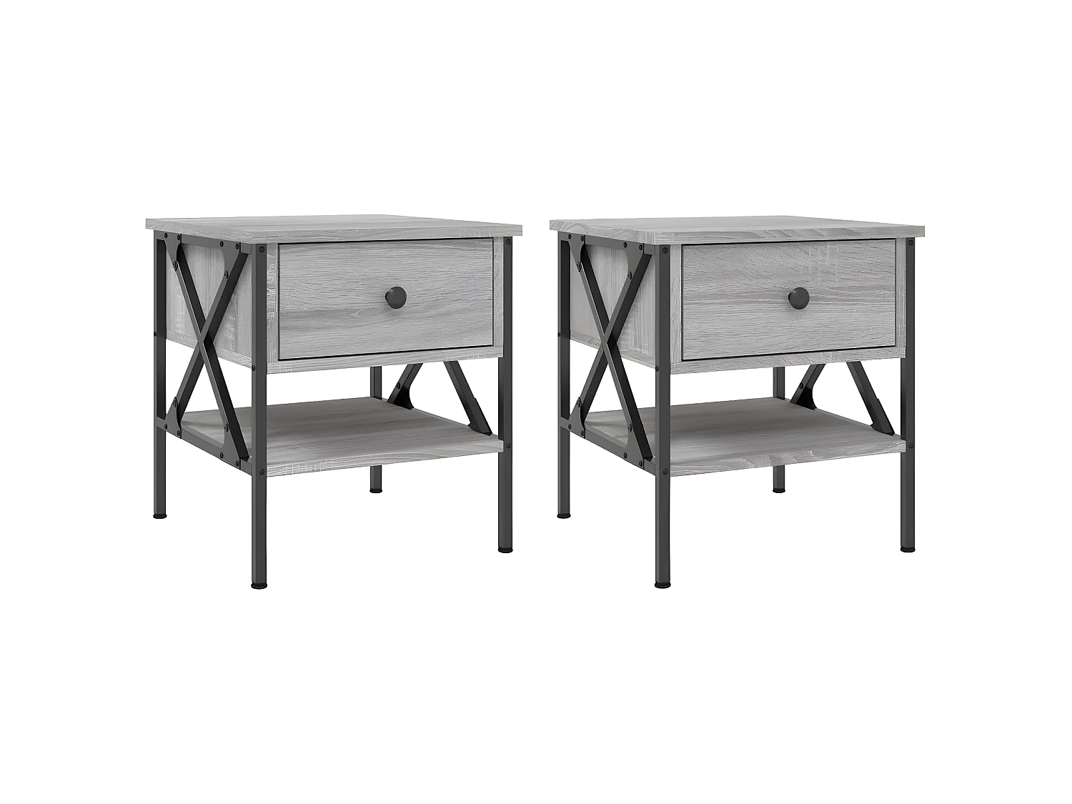 Mesas de cabeceira 2pcs 40x42x45 cm deriv. madeira cinza sonoma PT23714