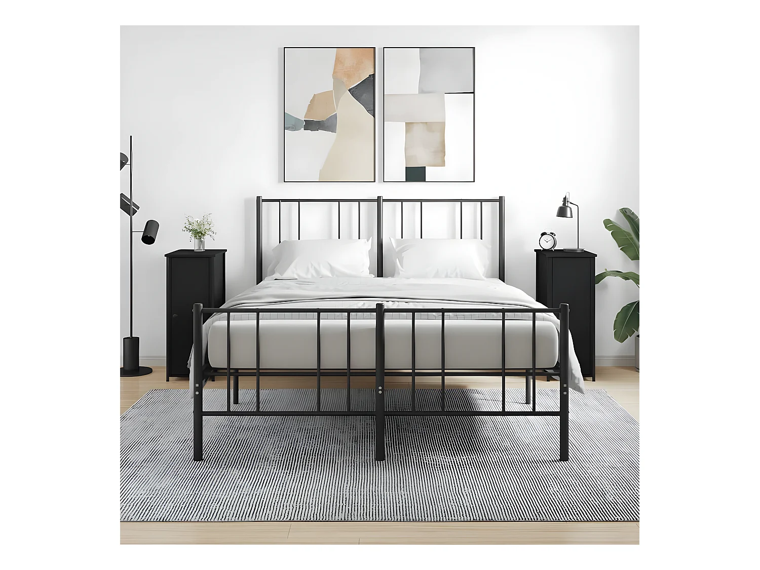 Lot de 2 Tables de chevet noir 32x42x80 cm bois d’ingénierie WVGQ7232