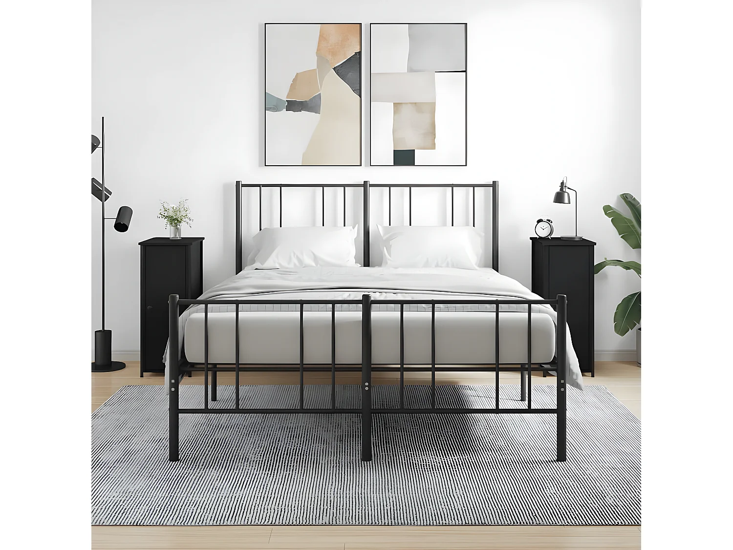 Lot de 2 Tables de chevet noir 32x42x80 cm bois d’ingénierie WVGQ7232