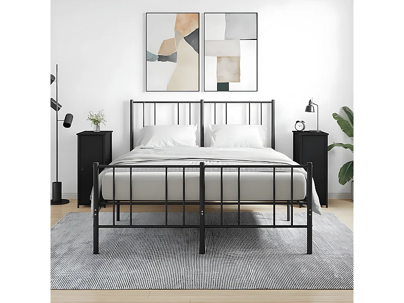 Nachtkastjes 2 st 32x42x80 cm bewerkt hout zwart NL13582