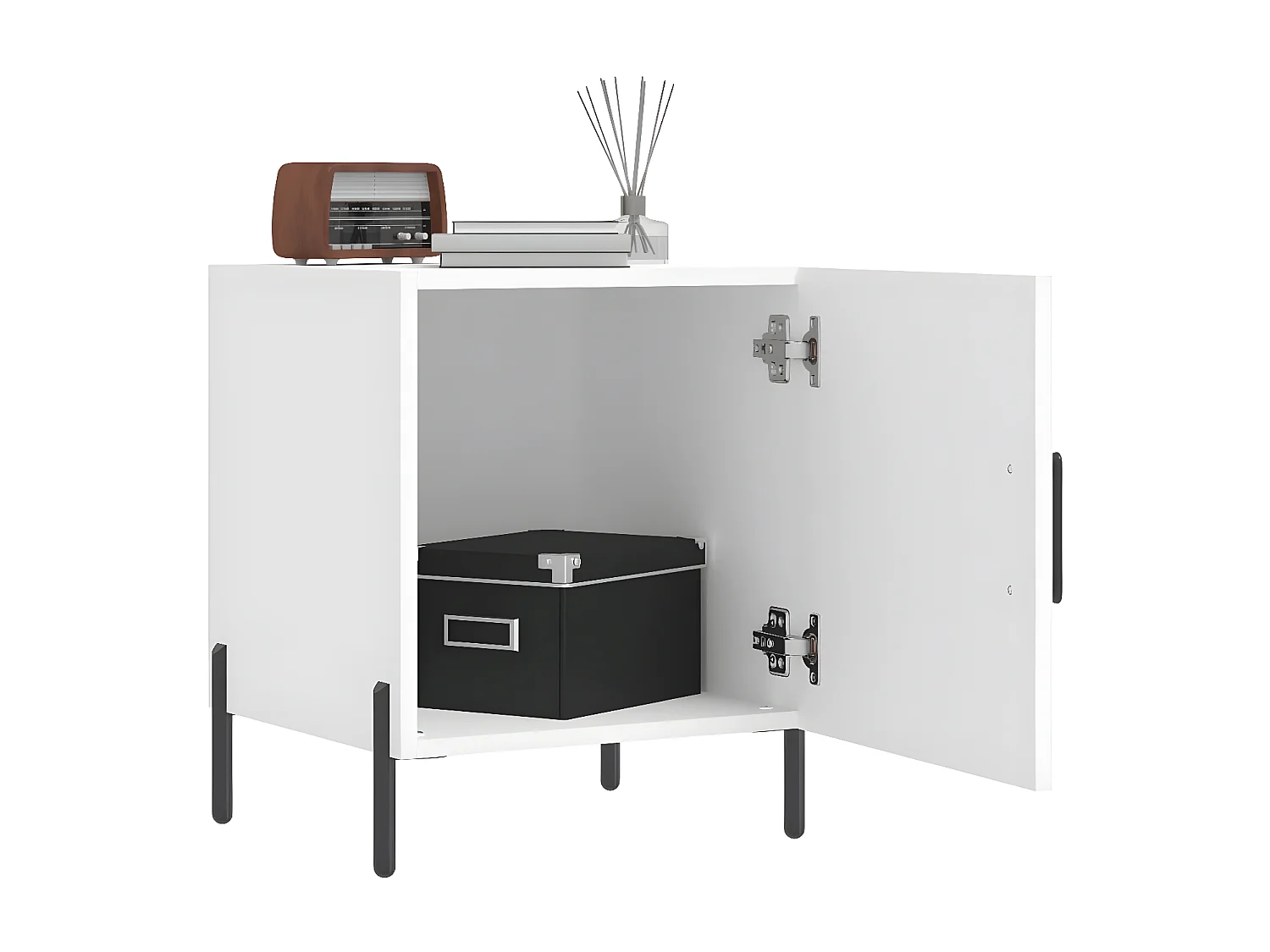 Nachtkastjes 2 st 40x40x50 cm bewerkt hout wit NL17043