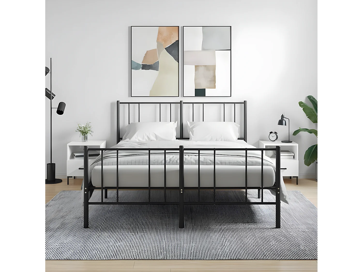 Lot de 2 Tables de chevet blanc brillant 40x35x47,5 cm WVGQ1212