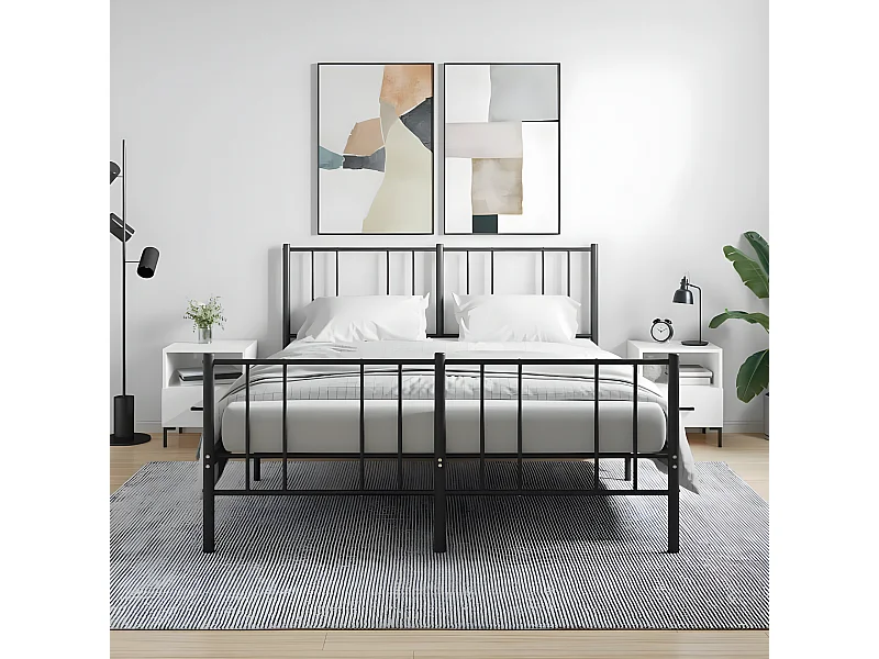 Lot de 2 Tables de chevet blanc brillant 40x35x47,5 cm WVGQ1212