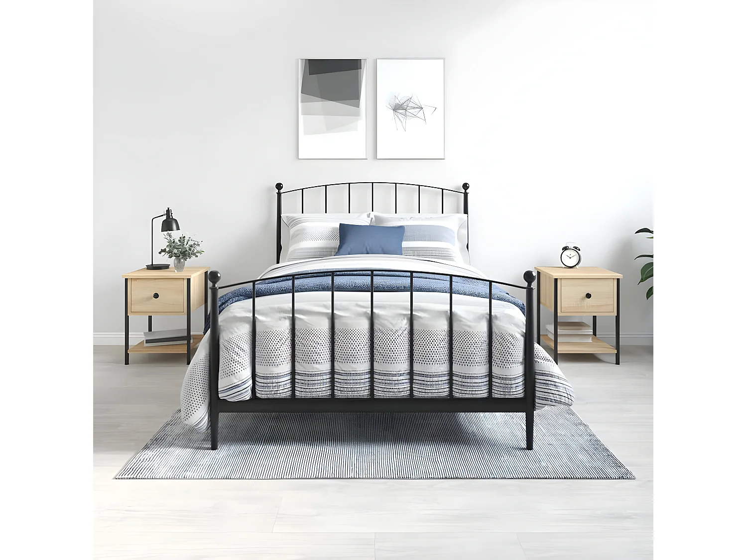 Lot de 2 Tables de chevet chêne sonoma 34x35,5x45 cm WVGQ8724