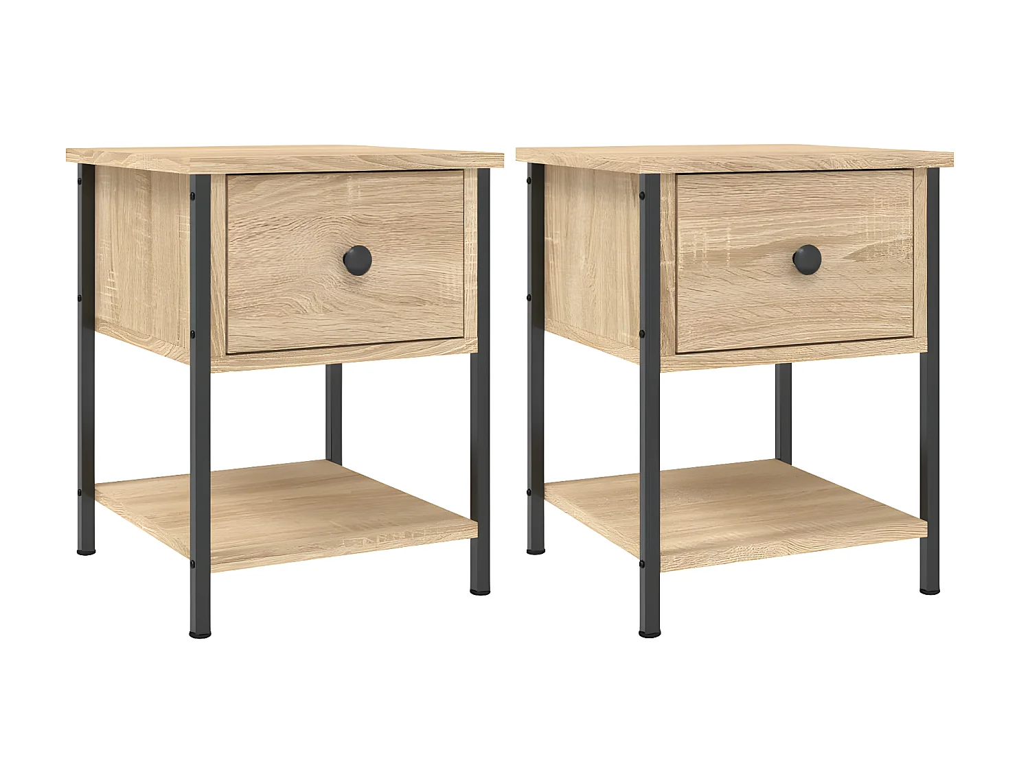 Lot de 2 Tables de chevet chêne sonoma 34x35,5x45 cm WVGQ8724