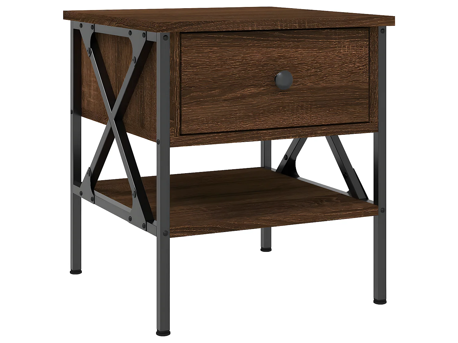 Lot de 2 Tables de chevet chêne marron 40x42x45 cm bois ingénierie WVGQ2040