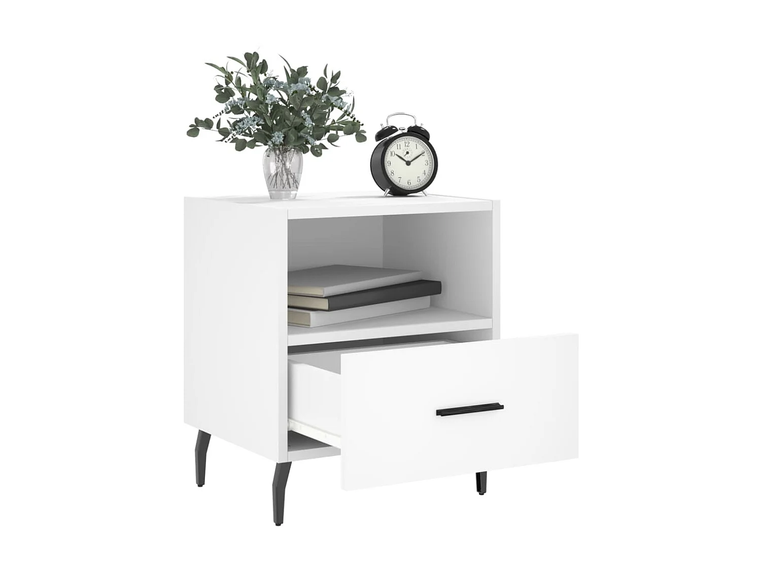 Nachtkastjes 2 st 40x35x47,5 cm bewerkt hout wit NL97643