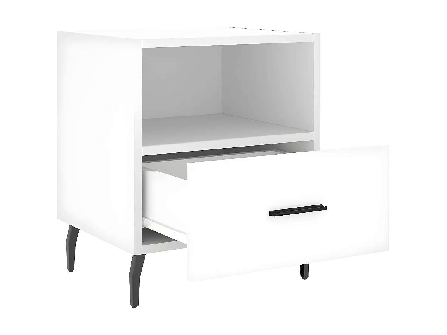 Nachtkastjes 2 st 40x35x47,5 cm bewerkt hout wit NL97643