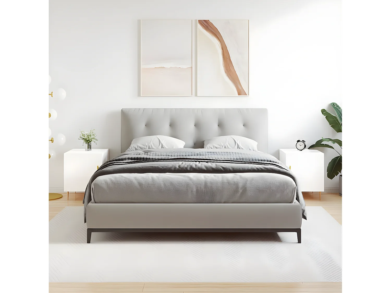 Lot de 2 Tables de chevet blanc brillant 40x40x50 cm WVGQ3016