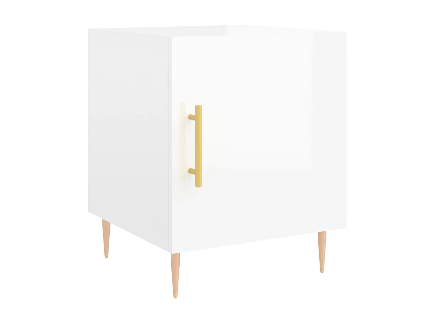 Lot de 2 Tables de chevet blanc brillant 40x40x50 cm WVGQ3016