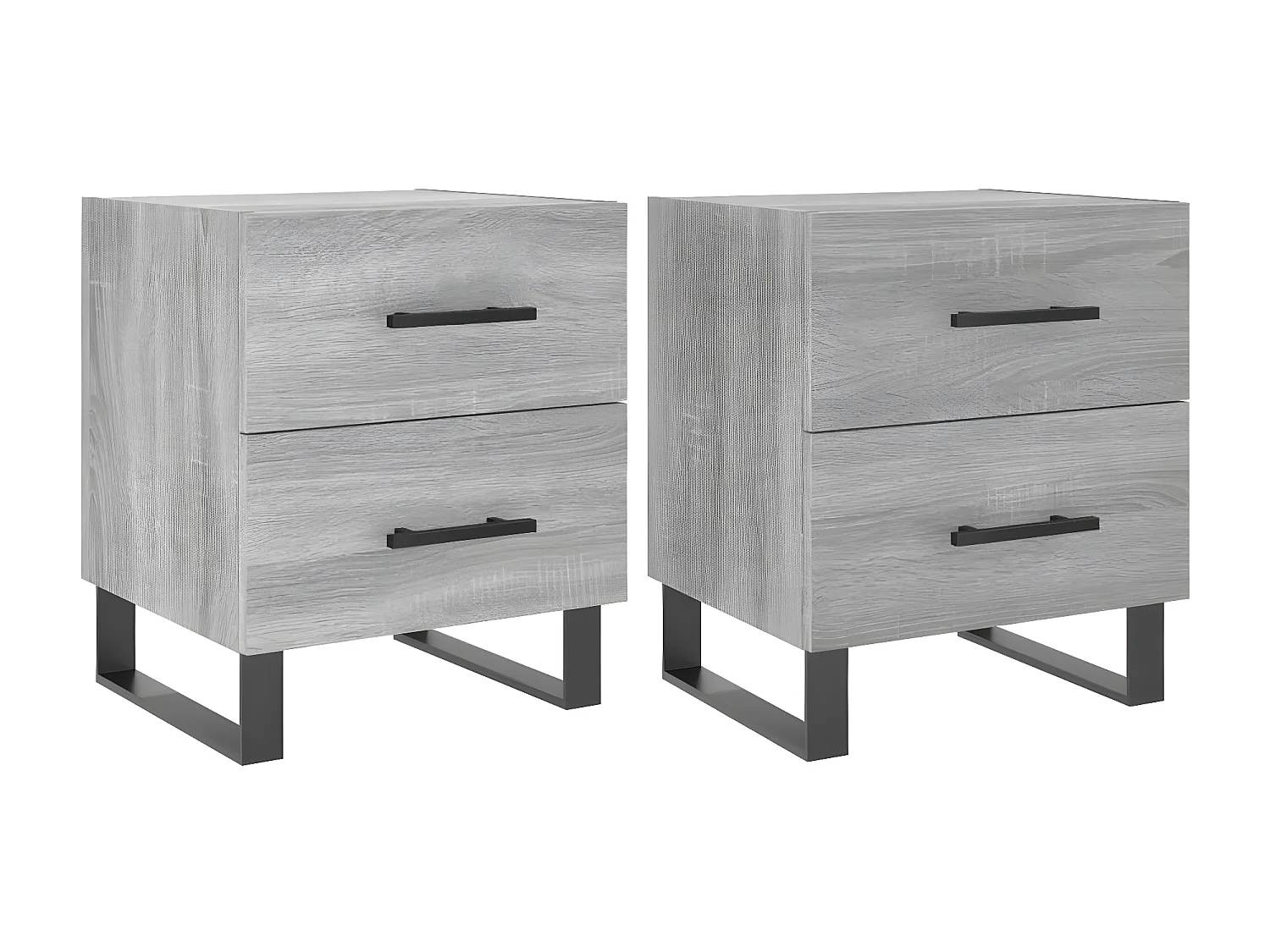 Lot de 2 Tables de chevet sonoma gris 40x35x47,5 cm WVGQ1430