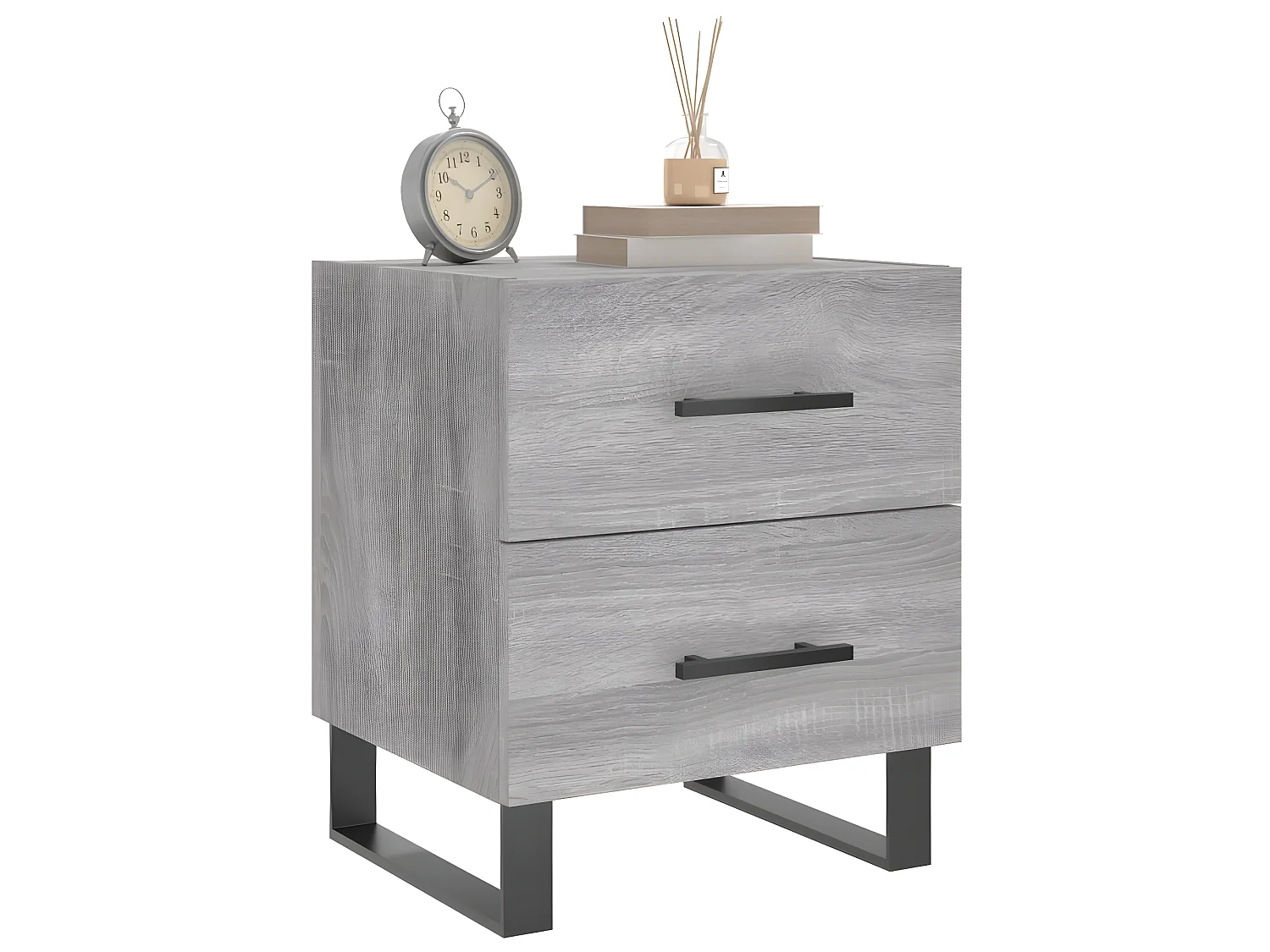 Lot de 2 Tables de chevet sonoma gris 40x35x47,5 cm WVGQ1430