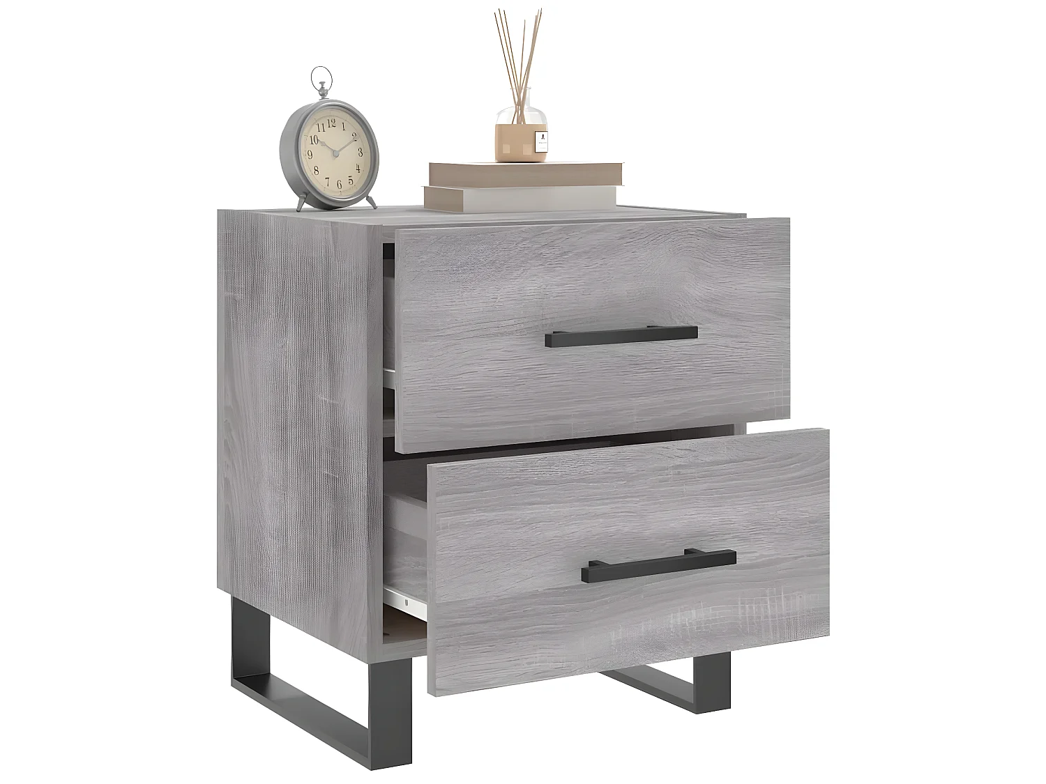 Lot de 2 Tables de chevet sonoma gris 40x35x47,5 cm WVGQ1430