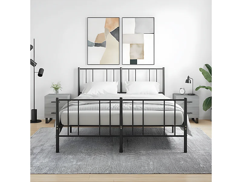 Nachtkastjes 2 st 40x35x47,5 cm bewerkt hout grijs sonoma eiken NL16960