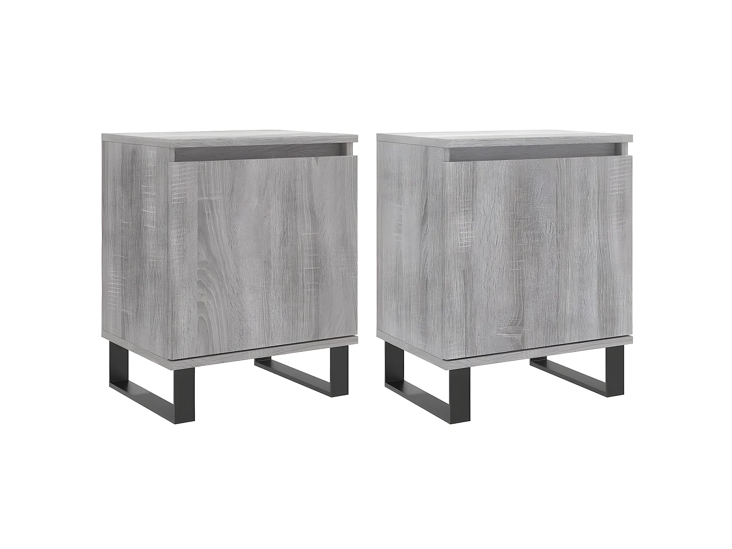 Lot de 2 Tables de chevet sonoma gris 40x30x50cm bois d'ingénierie WVGQ1528