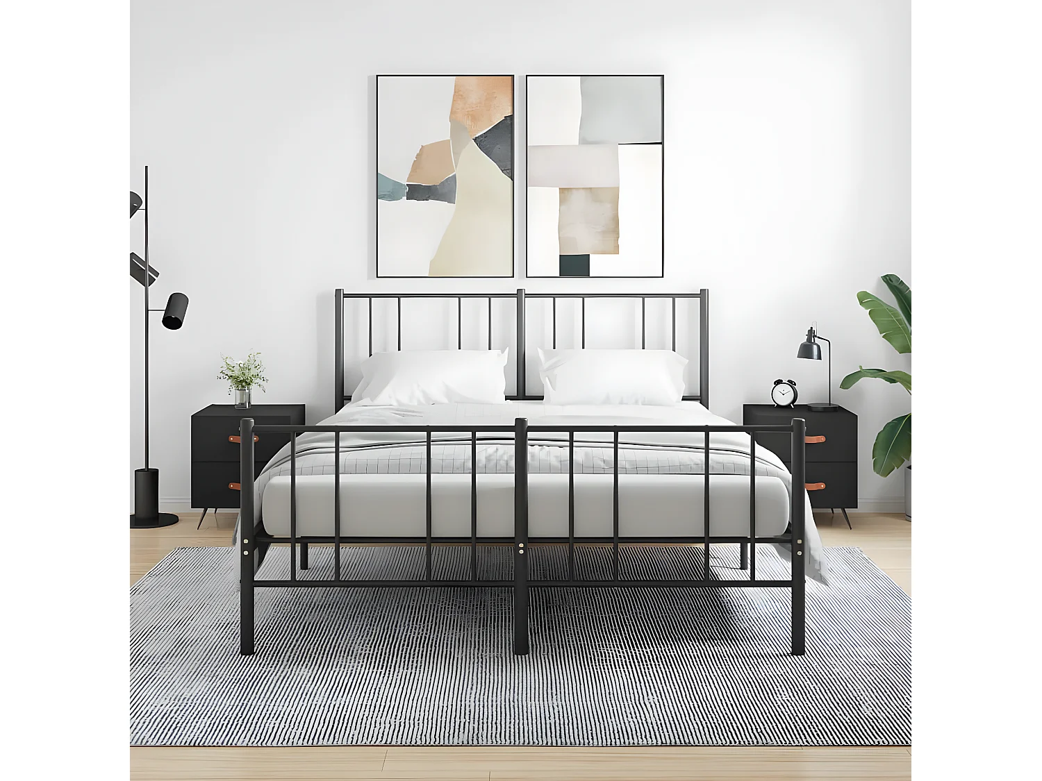 Mesas de cabeceira 2 pcs 40x35x47,5 cm deriv. de madeira preto PT57869