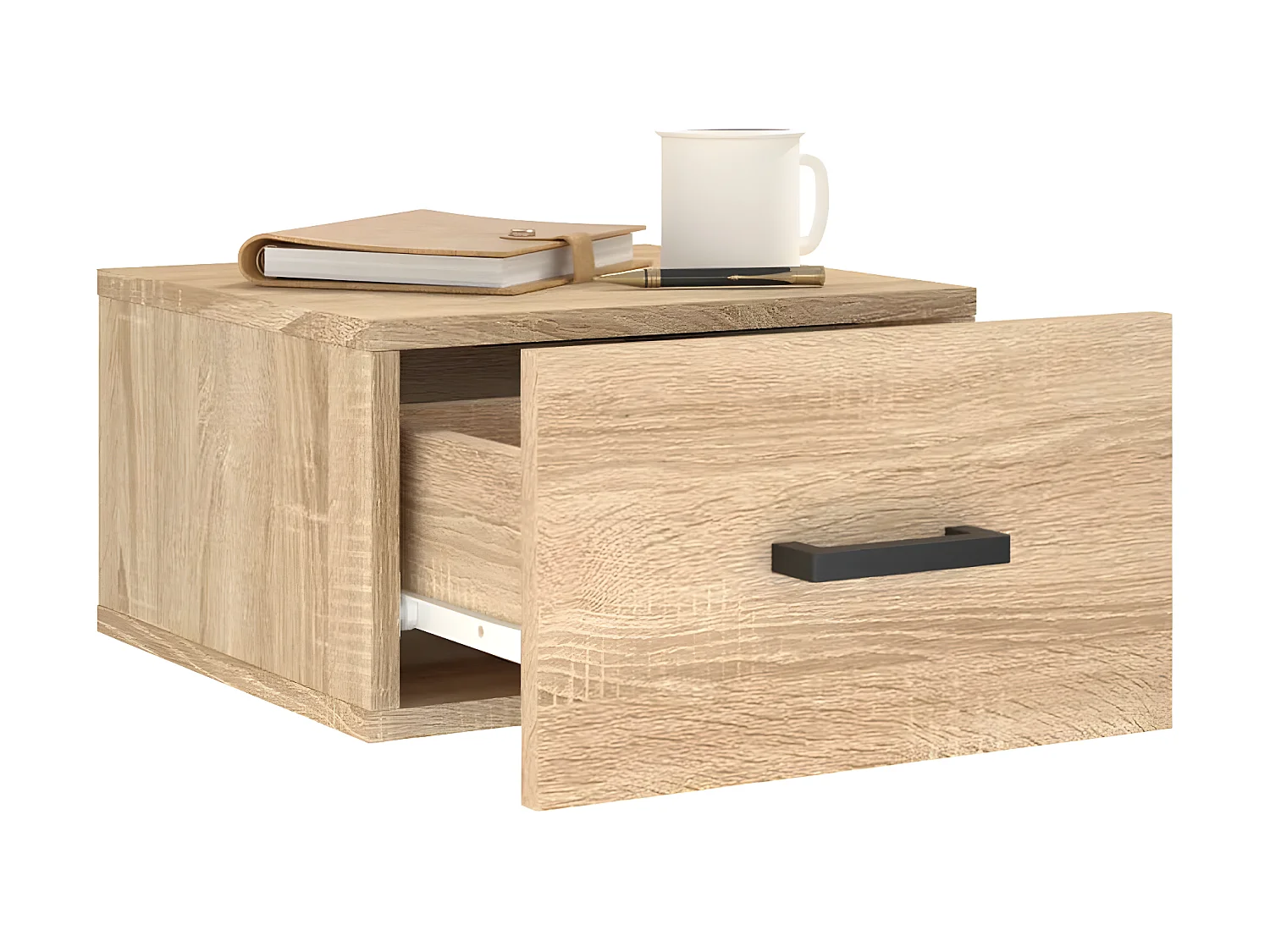 Mesas de cabeceira parede 2 pcs 35x35x20 cm cor carvalho sonoma PT89584