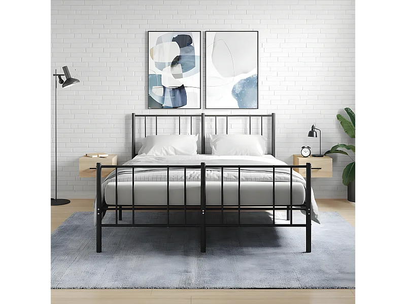 Lot de 2 Tables de chevet murales chêne sonoma 35x35x20 cm WVGQ1043