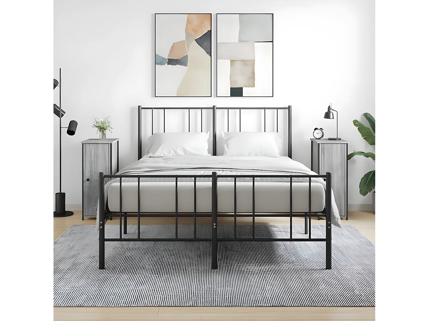 Nachtkastjes 2 st 32x42x80 cm bewerkt hout grijs sonoma eiken NL70293