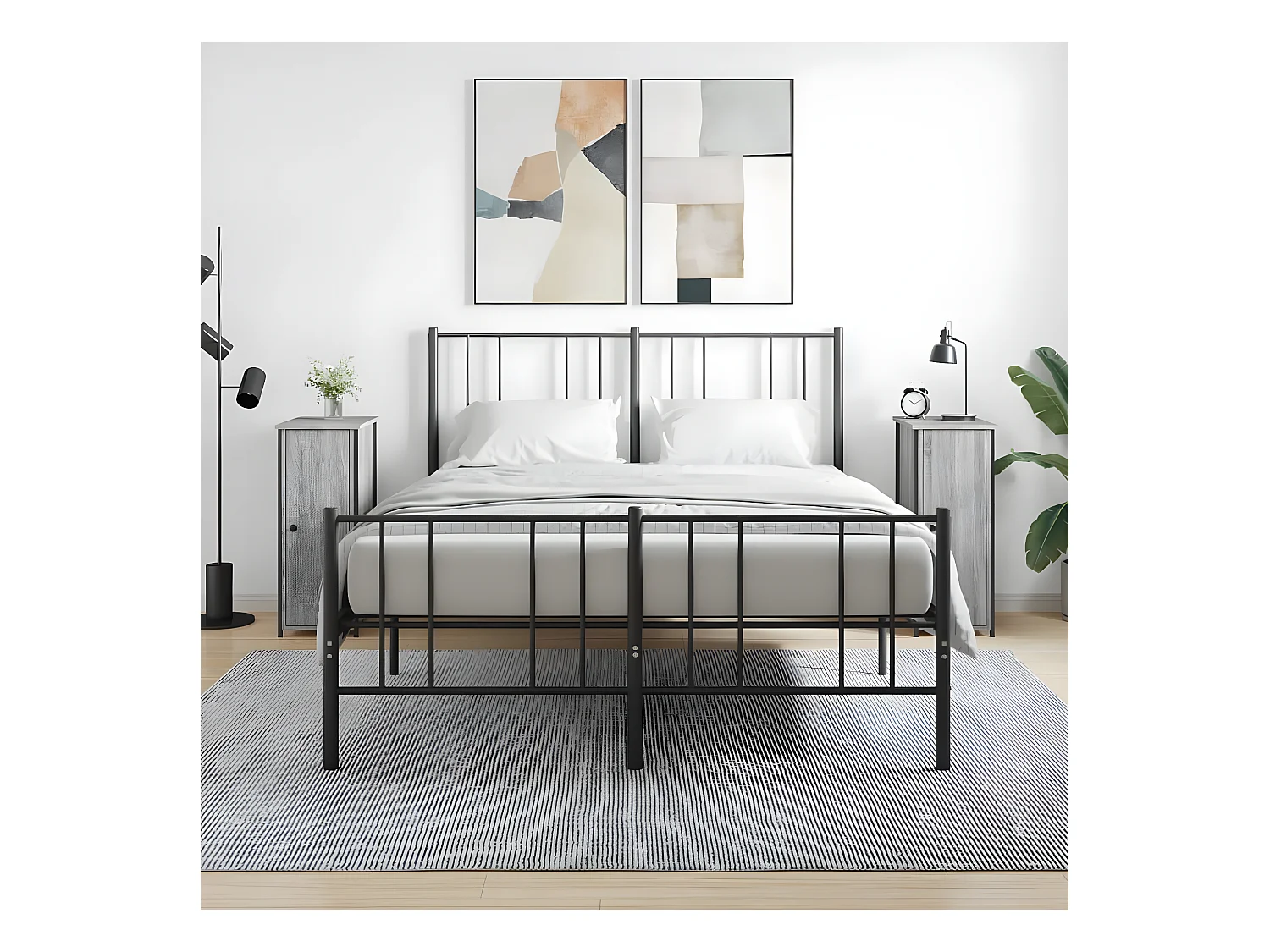 Lot de 2 Tables de chevet sonoma gris 32x42x80cm bois d'ingénierie WVGQ4916