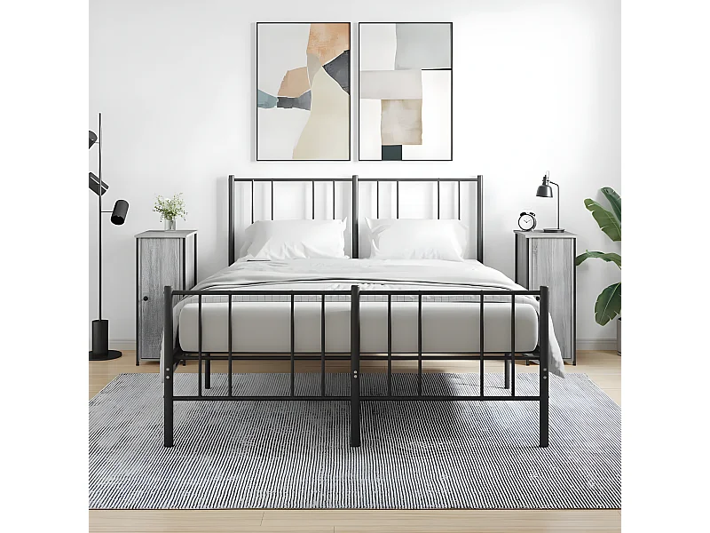 Lot de 2 Tables de chevet sonoma gris 32x42x80cm bois d'ingénierie WVGQ4916