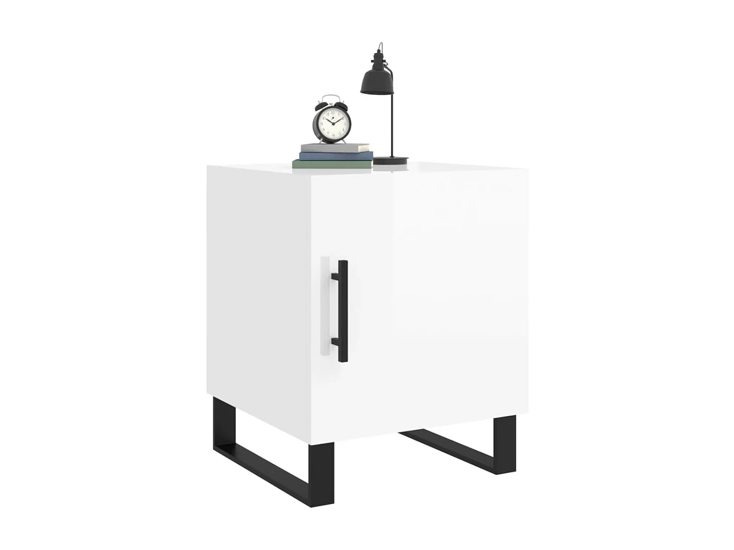 Lot de 2 Tables de chevet blanc brillant 40x40x50 cm WVGQ1132