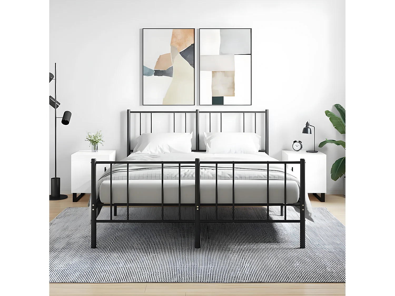 Lot de 2 Tables de chevet blanc brillant 40x40x50 cm WVGQ1132