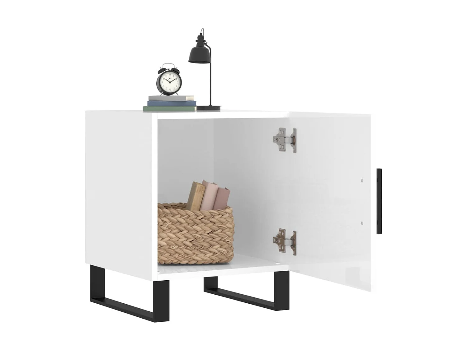 Lot de 2 Tables de chevet blanc brillant 40x40x50 cm WVGQ1132