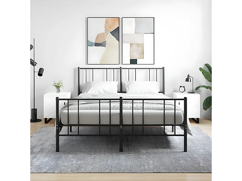 Lot de 2 Tables de chevet blanc brillant 40x40x50 cm WVGQ1132