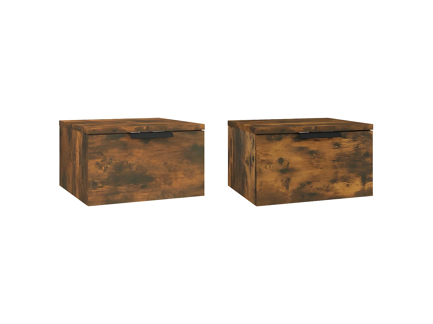 Lot de 2 Tables de chevet murales Chêne fumé 34x30x20 cm WVGQ1613