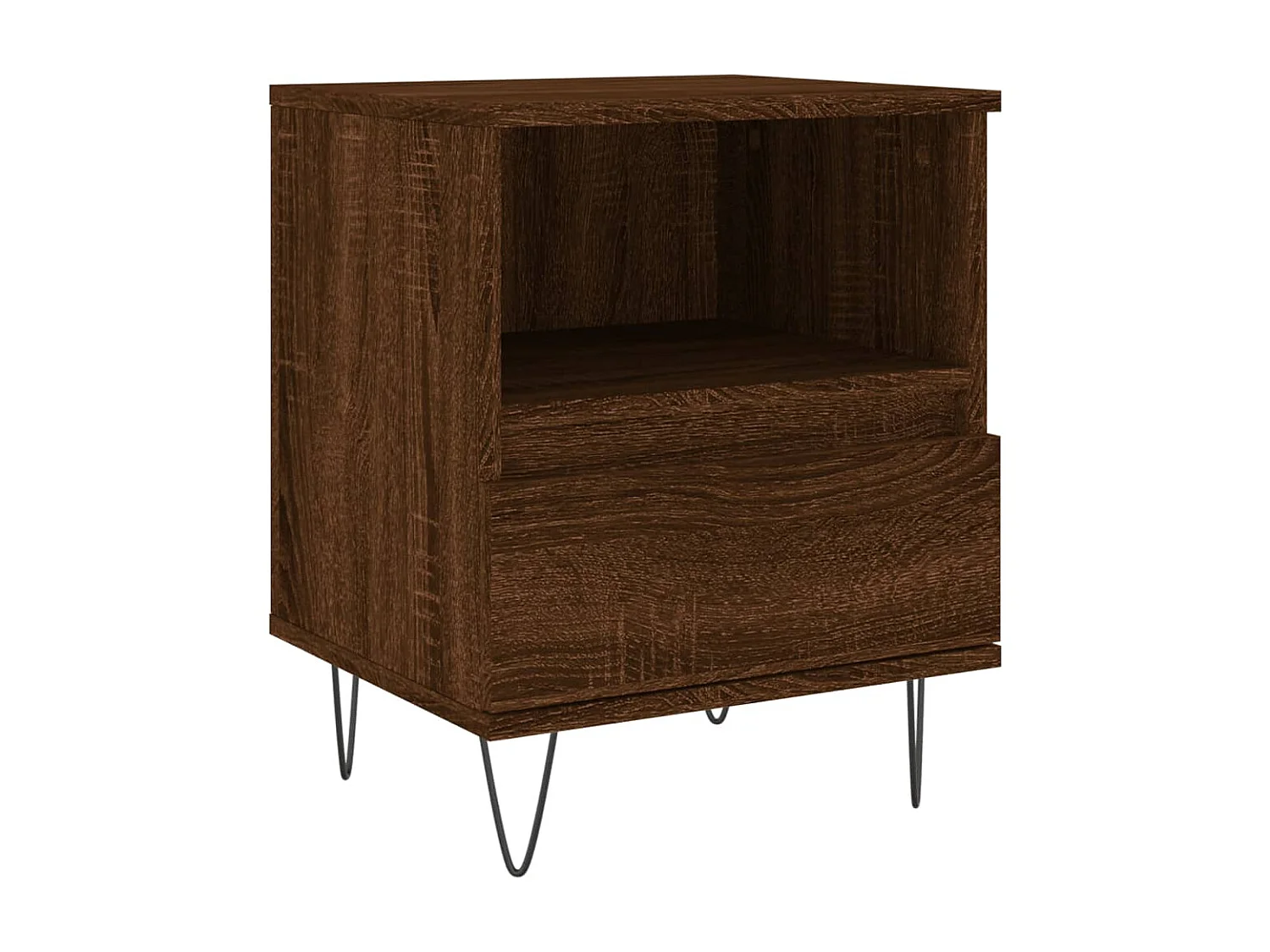 Lot de 2 Tables de chevet chêne marron 40x35x50 cm bois ingénierie WVGQ3341