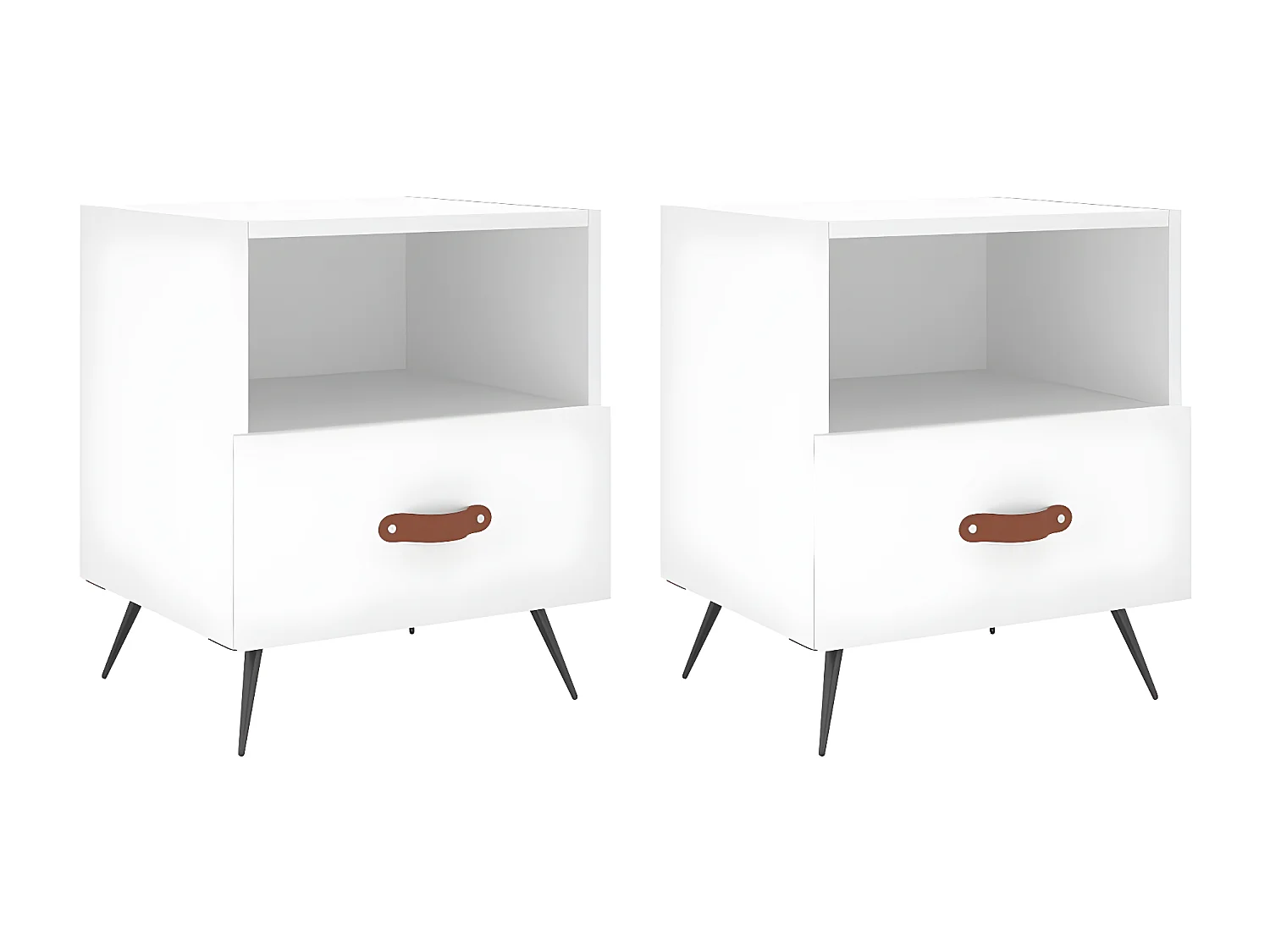 Lot de 2 Tables de chevet blanc 40x35x47,5 cm bois d’ingénierie WVGQ3625