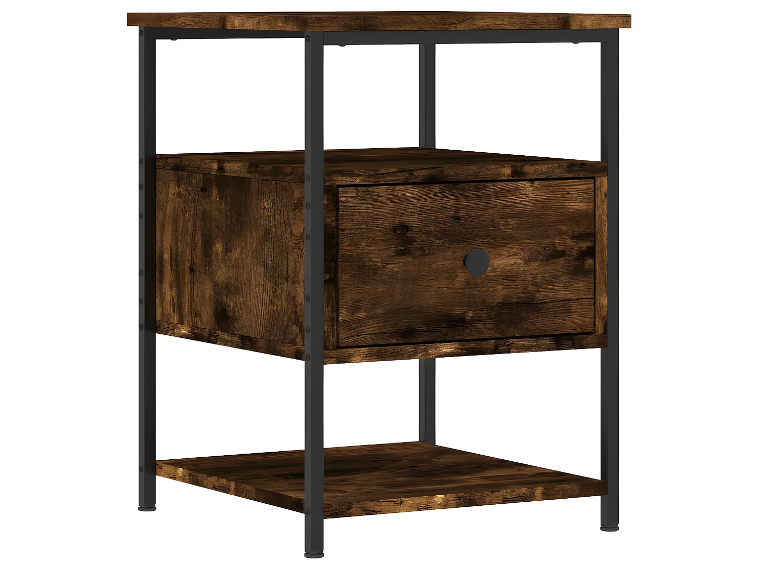 Lot de 2 Tables de chevet chêne fumé 40x42x56 cm bois d'ingénierie WVGQ1316