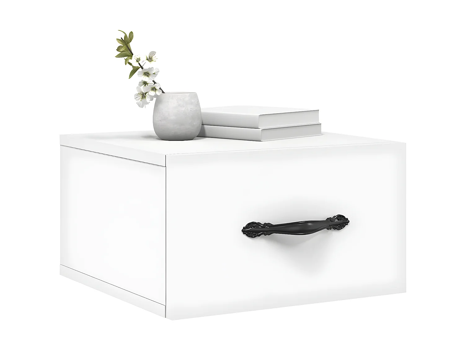 Lot de 2 Tables de chevet murales blanc 35x35x20 cm WVGQ4186