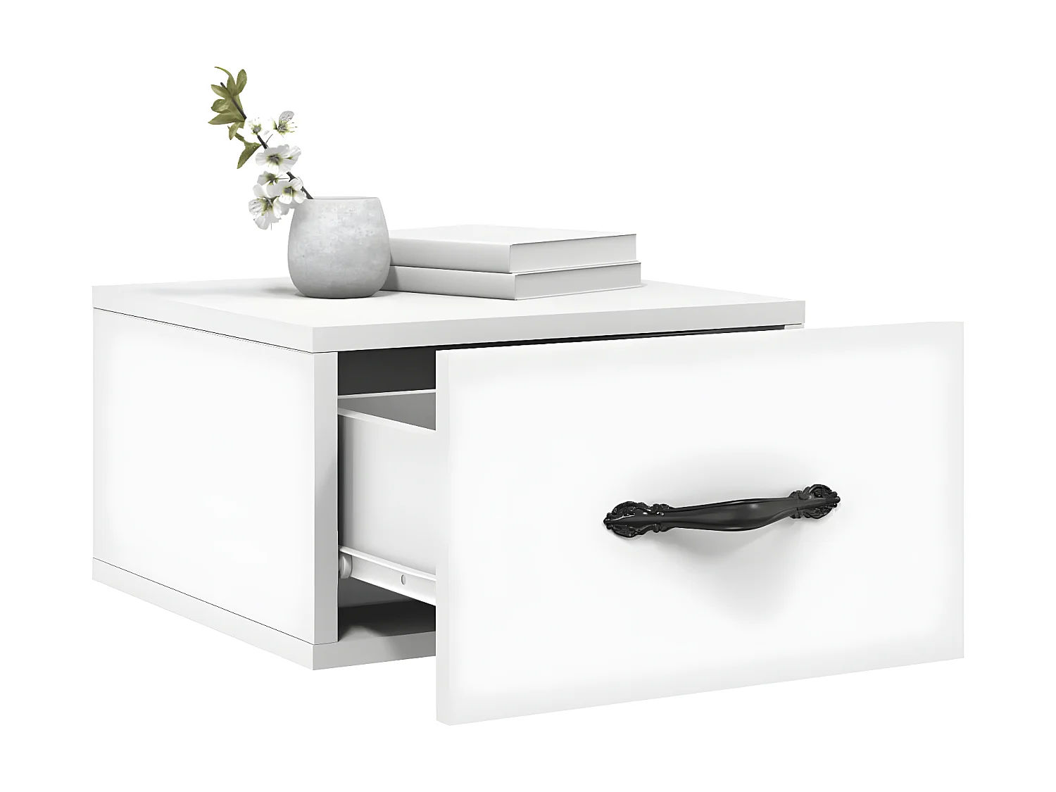 Lot de 2 Tables de chevet murales blanc 35x35x20 cm WVGQ4186