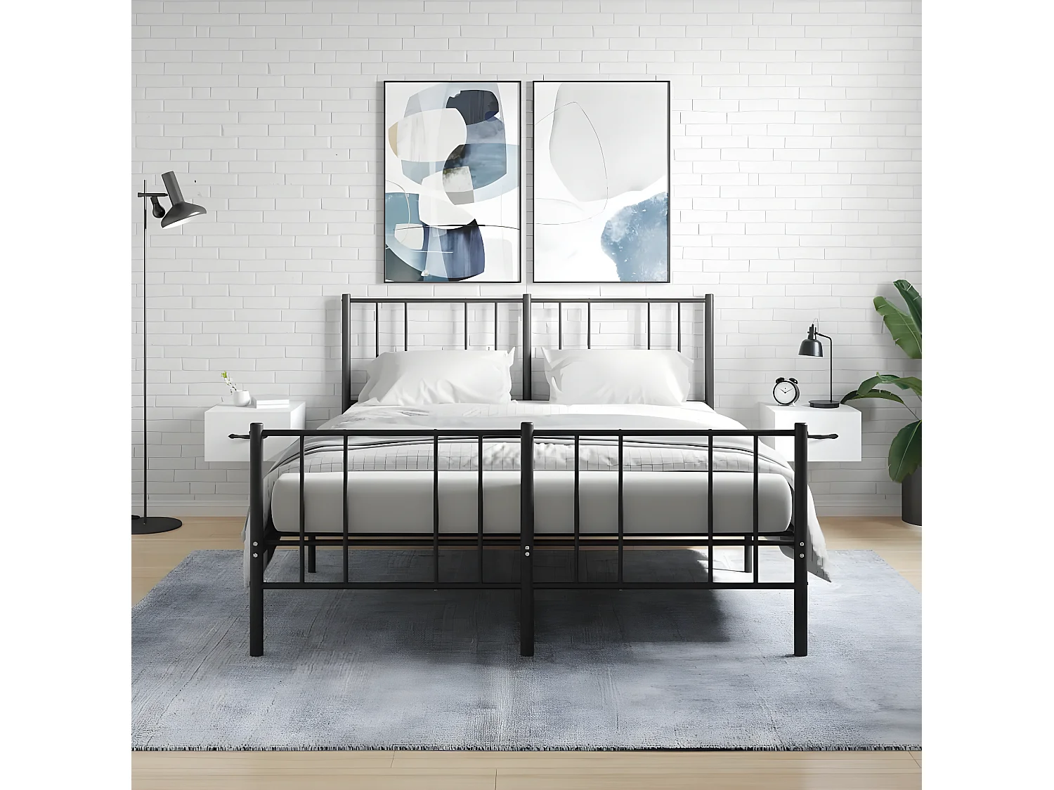 Lot de 2 Tables de chevet murales blanc 35x35x20 cm WVGQ4186