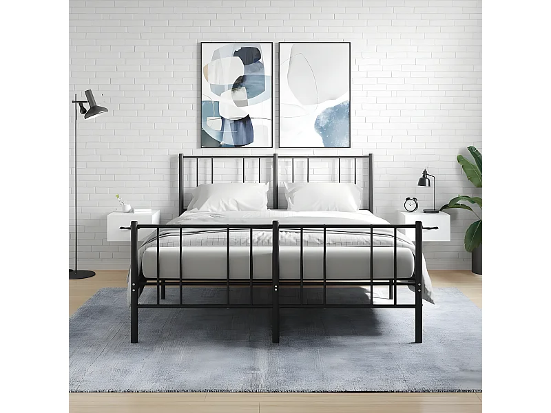 Lote de 2 Mesitas de noche de pared blanco 35x35x20 cm ES80960