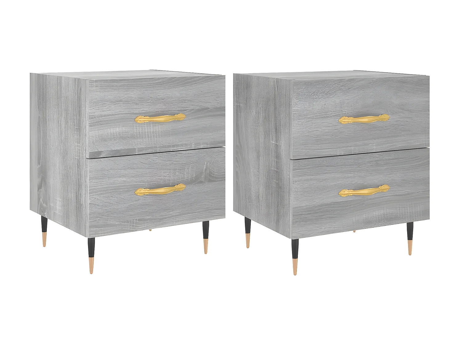 Lot de 2 Tables de chevet sonoma gris 40x35x47,5 cm WVGQ5103