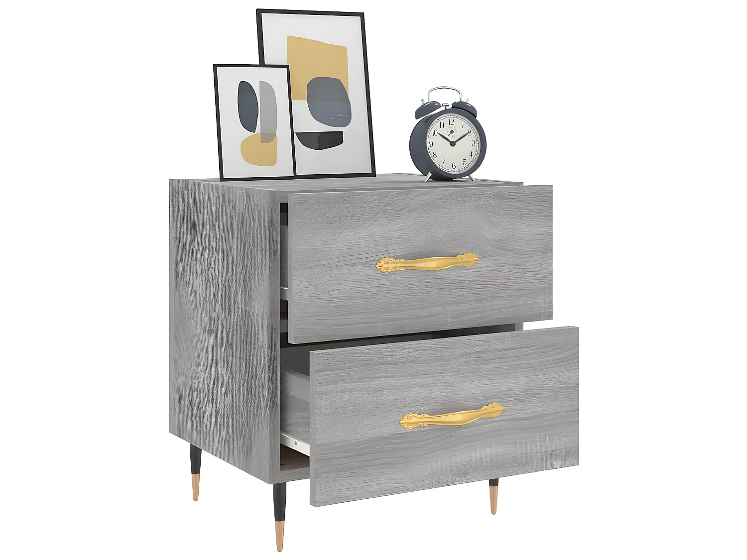 Lot de 2 Tables de chevet sonoma gris 40x35x47,5 cm WVGQ5103