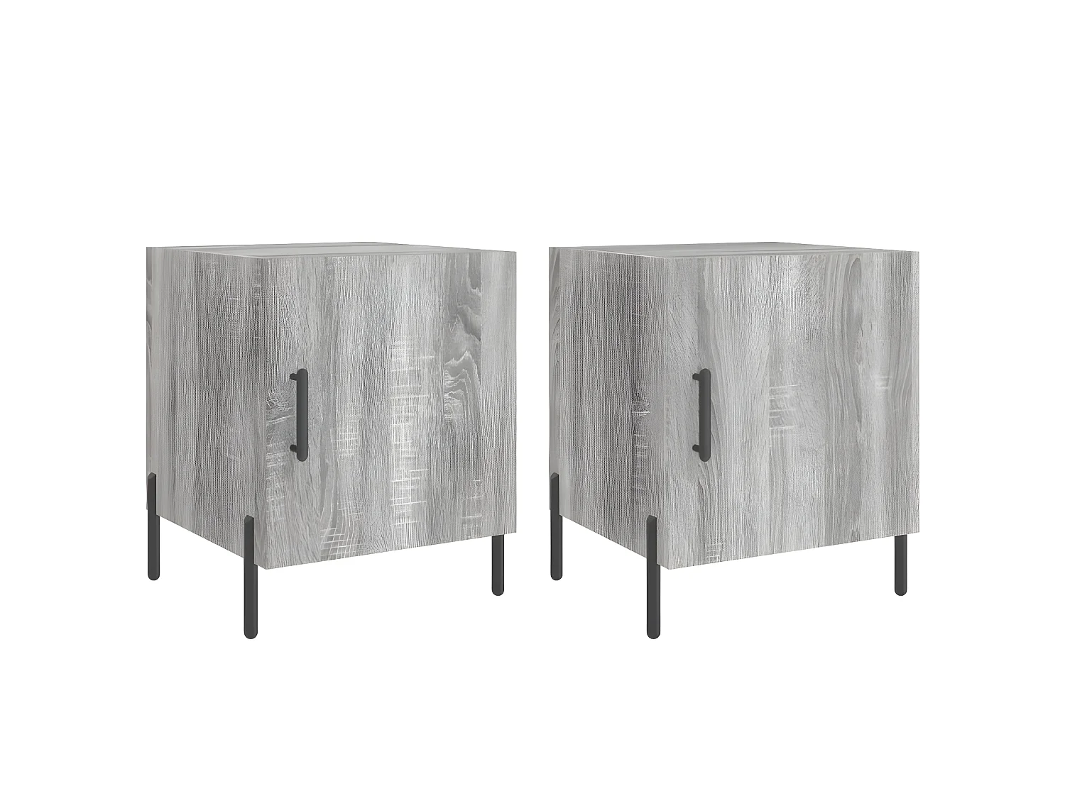 Lot de 2 Tables de chevet sonoma gris 40x40x50cm bois d'ingénierie WVGQ5096