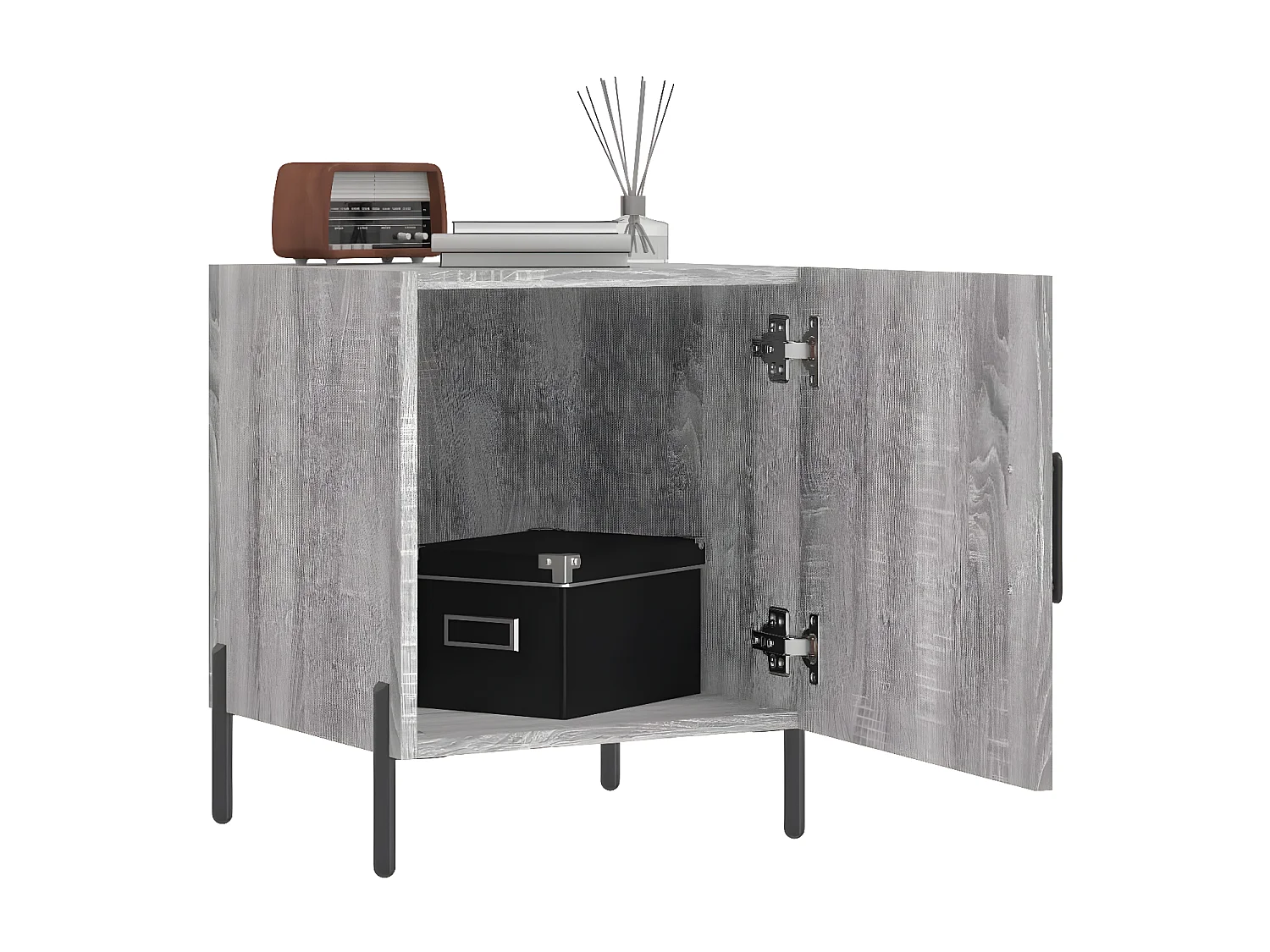 Lot de 2 Tables de chevet sonoma gris 40x40x50cm bois d'ingénierie WVGQ5096