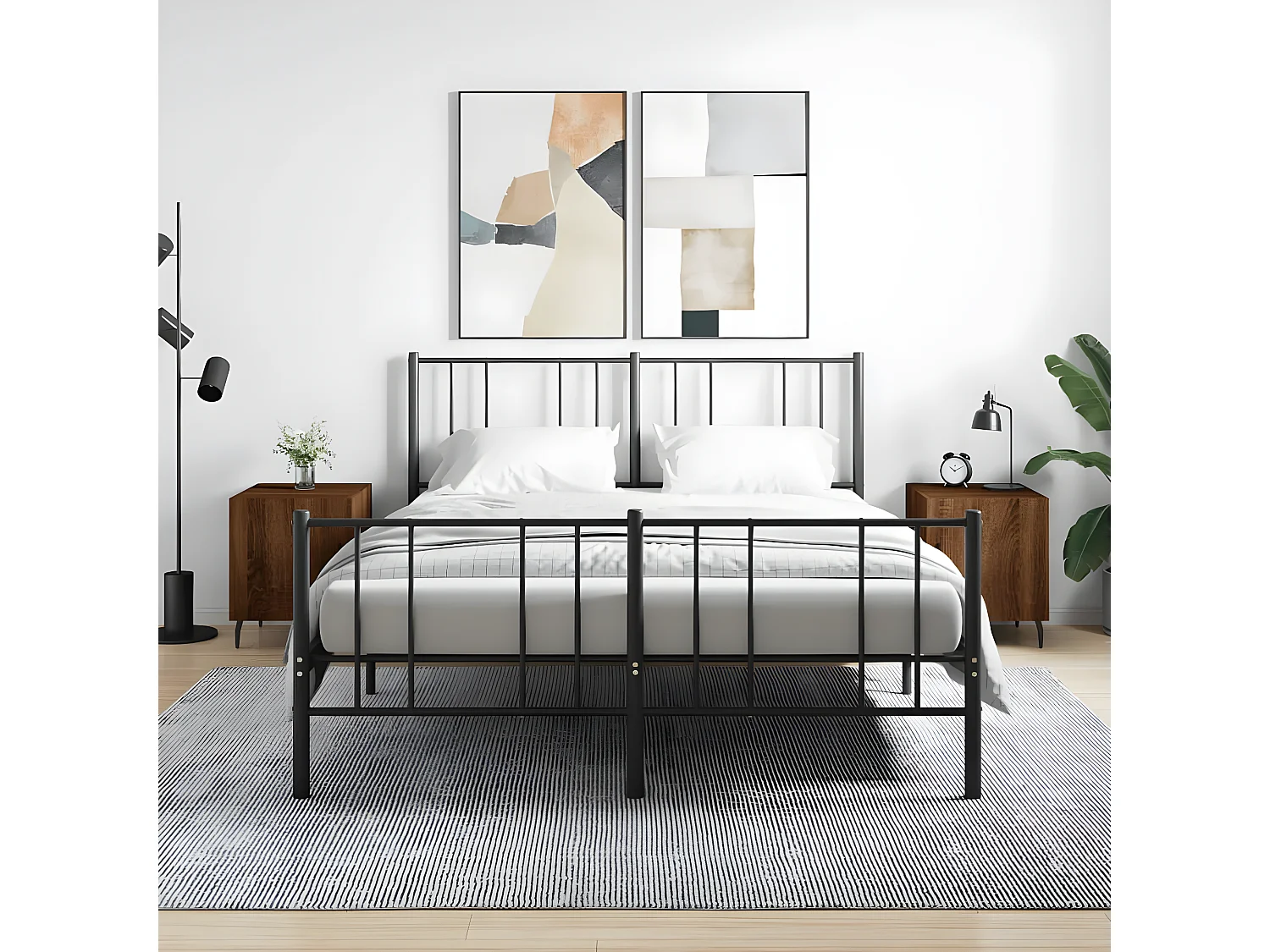 Lot de 2 Tables de chevet chêne marron 40x40x50cm bois d'ingénierie WVGQ3414