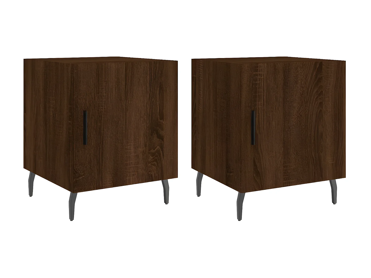 Lot de 2 Tables de chevet chêne marron 40x40x50cm bois d'ingénierie WVGQ3414