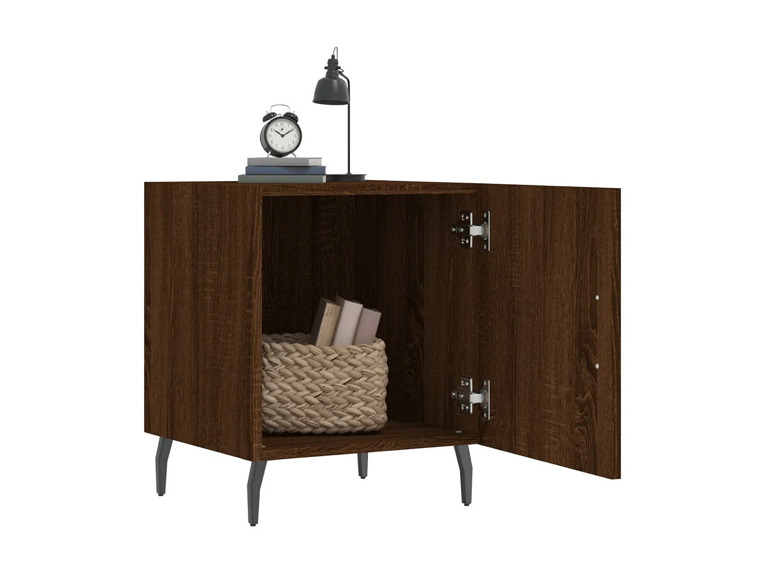 Lot de 2 Tables de chevet chêne marron 40x40x50cm bois d'ingénierie WVGQ3414